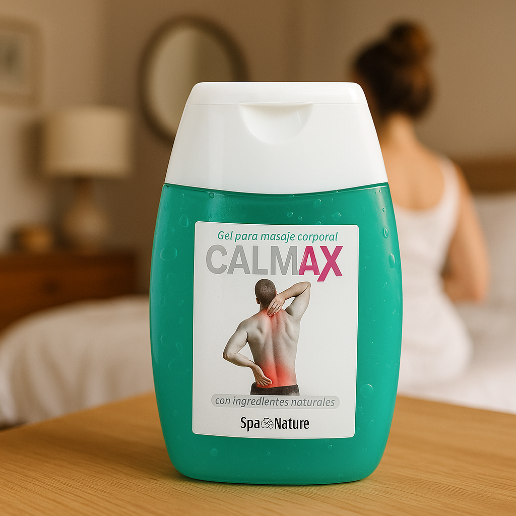 Calmax - Gel para masaje corporal con ingredientes naturales.