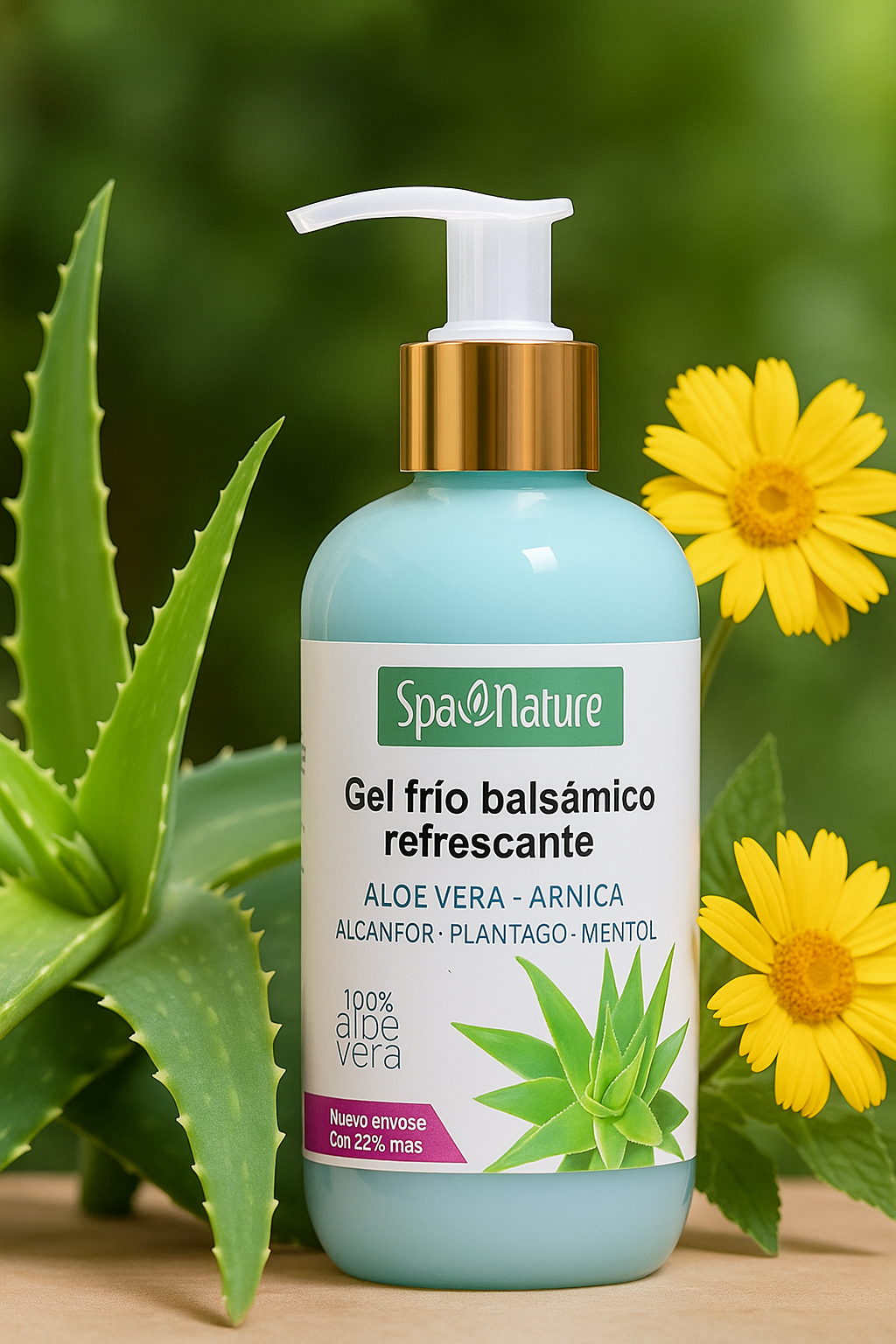 Gel Frío Balsámico Refrescante con Aloe Vera, Árnica y Mentol