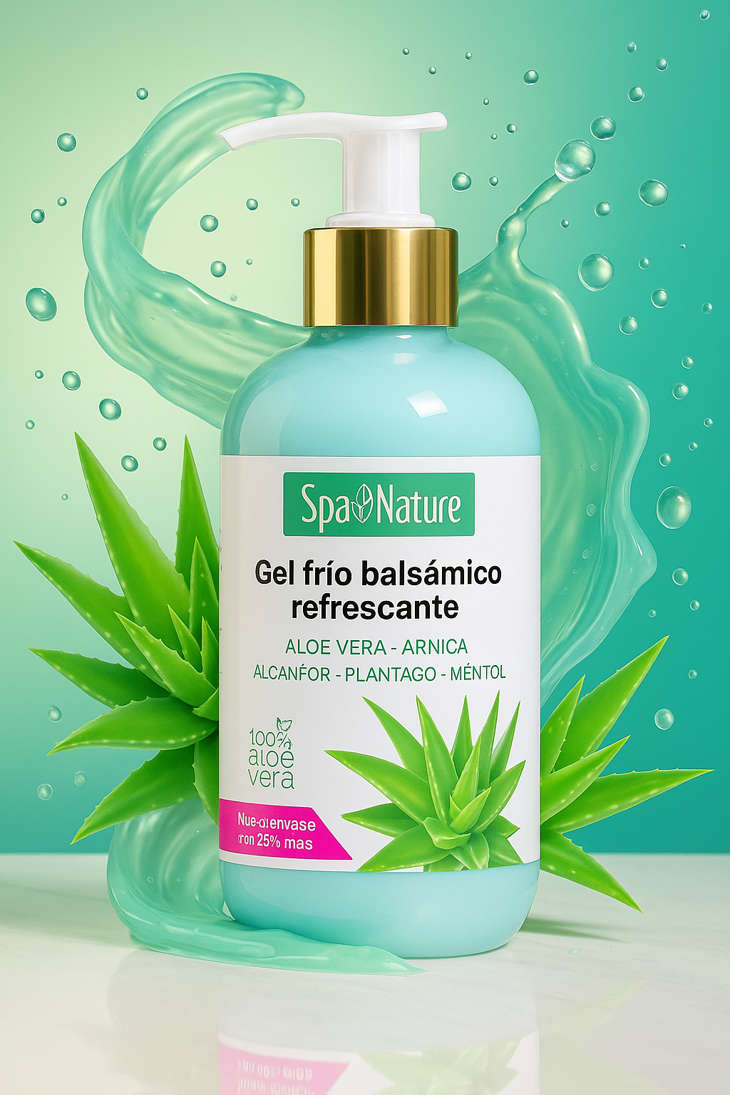 Gel Frío Balsámico Refrescante con Aloe Vera, Árnica y Mentol